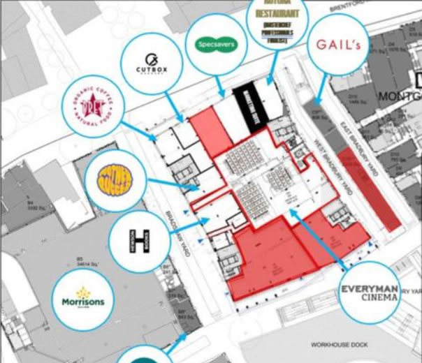 Map showing location of new cinema