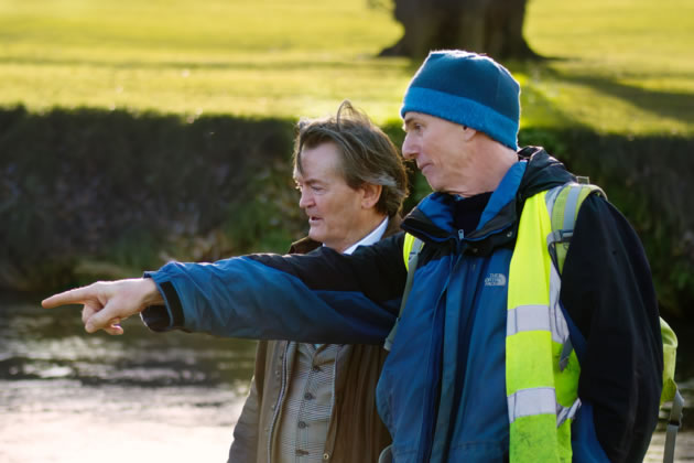 Feargal Sharkey with Ben Morris by the River Brent. Picture: CURB 