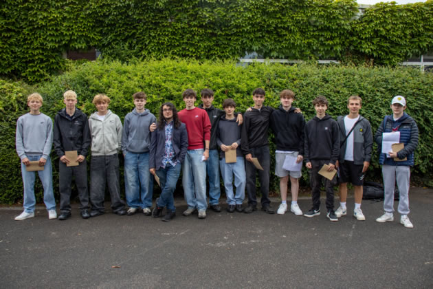 Gunnersbury School pupils collecting their grades 