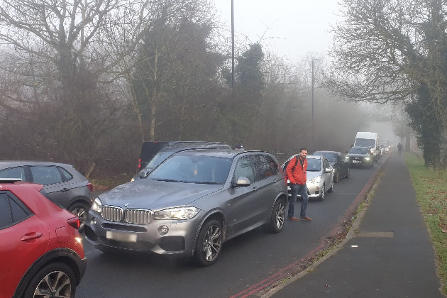 Traffic congestion on Windmill Lane